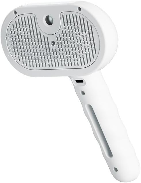 glozaic Upgraded Rechargeable Silicone pet Hair Removal Tool, 3-in-1 Automatic Cleaning steam Brush, Suitable for Grooming, Hair Removal, and Massage, Suitable for Cats and Dogs.