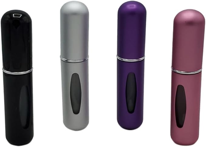 Portable Perfume Storage Bottle Refillable atomizer spray compact travel size up to 70 sprays easy refill fine mist TSA approved leak proof (Rose Red)