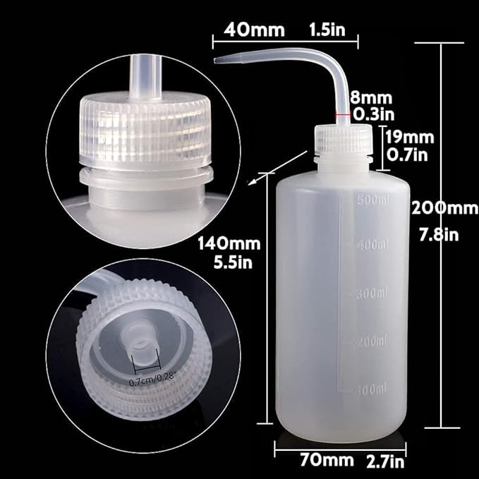3 PCS Tattoo Bottle Squeeze Wash Bottle Convenient Green Soap Supply Wash Tattoo Accessories (500ml)
