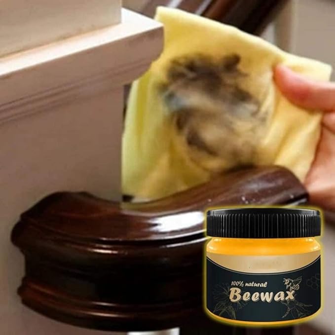 Wood Seasoning Beeswax,Beeswax Furniture Polish,Natural Traditional Beeswax Polish Wood Furniture Cleaner for Wood Doors,Tables,Chairs and Floors(2 Pack)