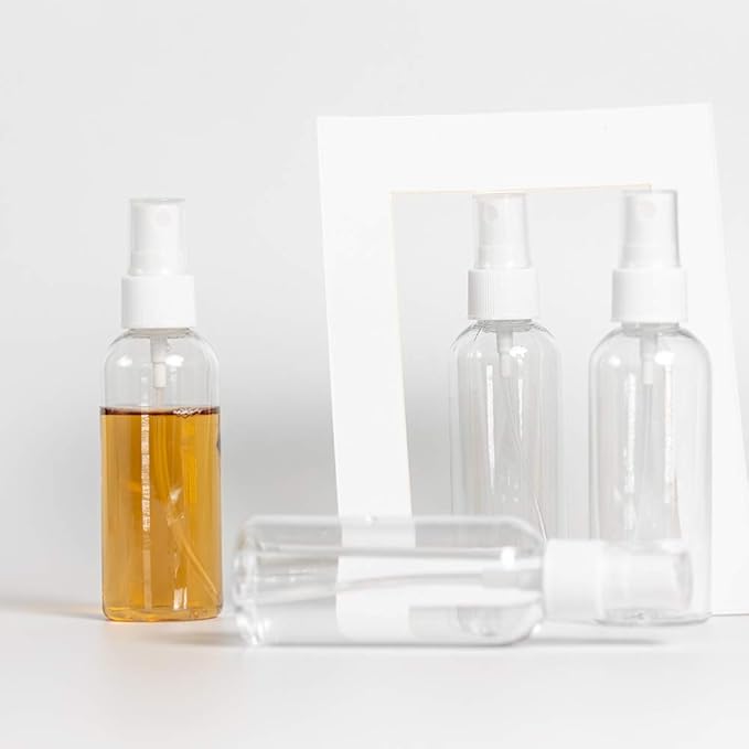 ZEJIA 6 Pack Small Spray Bottle, 2.7oz/80ml Travel Spray Bottle, Empty Fine Mist Spray Bottles, Refillable Mini Spray Bottles with Labels
