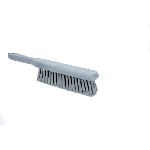 SPARTA Handheld Soft Counter Brush 8 Inch Bristle Span, Multi-Use Dust Brush with 5 Inch Handle for Tables, Countertops, and Delicate Surfaces, Polyester, Gray