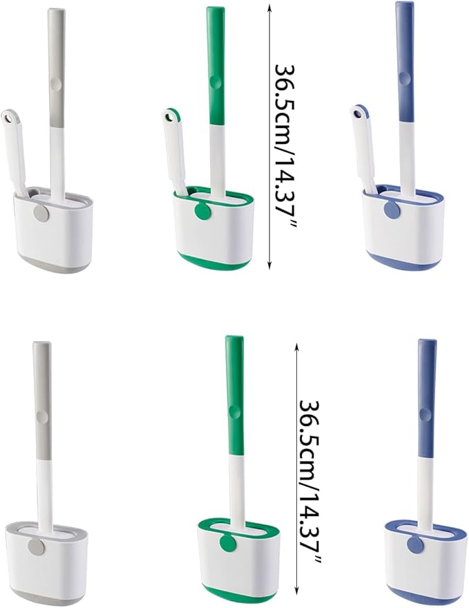 SPONGL Toilet Brush,Bathroom Toilet Brush Set Silicone Wall Mounted Toilet Brush Long Handle Dead Soft-Hair Toilet Brush