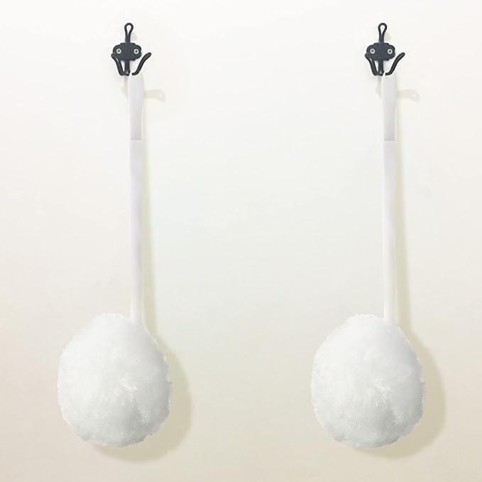 Eaasty 20 Pack Toilet Bowl Brush with Long Plastic Handle Disposable White Soft Swab Toilet Bowl Cleaners Mop with Silk Cotton Brush for Bathroom, 11 x 4.3 Inch