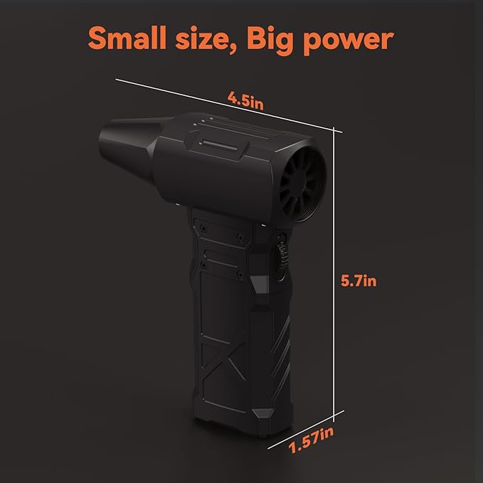 Compressed Air Duster-100000RPM Electric Air Duster for PC&Keyboard Cleaning,4-Speed Cordless Turbo Fan Rechargeable Reusable Compressed Air Blaster for Car, Air Bed, Outdoors, Home.X3