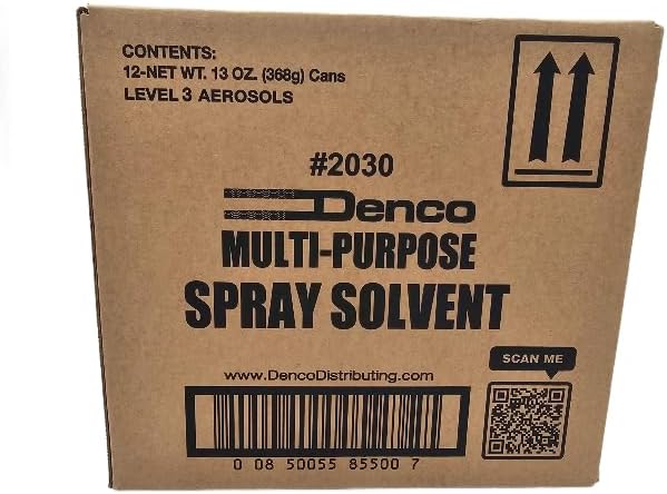 #2030 Denco Multi-Purpose Spray Solvent - Aerosol - Cuts Grime, Dirt, Grease, and Oily Debris - High Power Spray - Non-Chlorinated - Low Odor - Fast Acting - 13oz Net Wt - 12 per Case (12)
