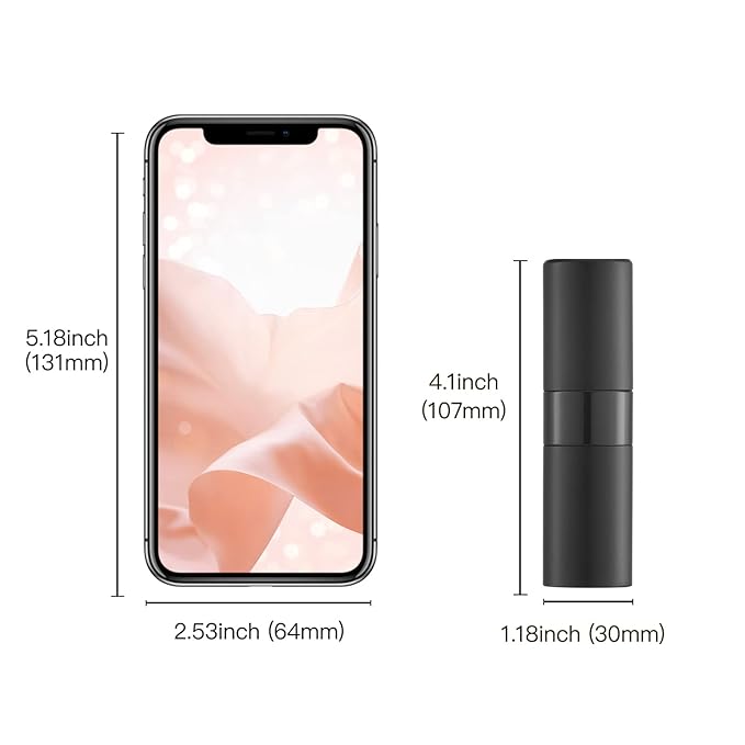 Perfume Travel Refillable Atomizer Bottle: Cologne Spray Mini for Refill - Empty Fragrance Sprayer for Men - Large Size 20ML Black