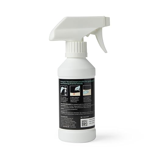 Medline Skintegrity Wound Cleanser, 8 ounce Spray Bottle, for wound cleaning, debridement, removing protein, pressure injuries, infected wounds, spray can be adjusted from mist to stream