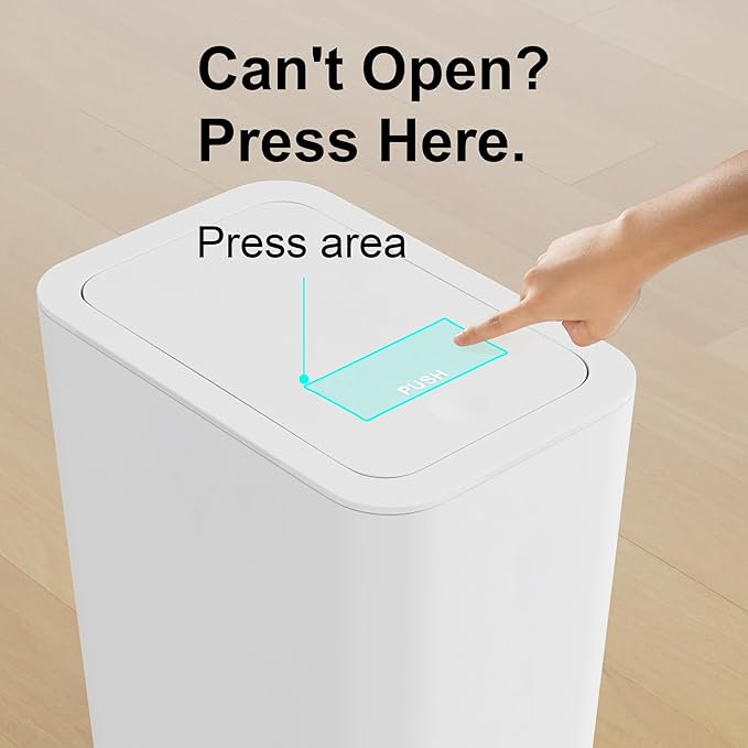 N. NETDOT 3 Pack (2 of 4 Gal & 1 of 2.6 Gal) Small Trash Can with Lid,Bathroom Garbage Can with Pop-Up Lid,Waste Basket for Bathroom,Kitchen,Bedroom,Powder Room,Craft Room,Office,College (Off White)