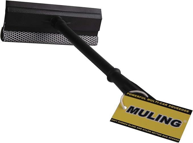 MULING Window Squeegee Cleaning Tool Window Cleaner Car Squeegee Windshield Cleaning Sponge and Rubber Squeegee,BlackM