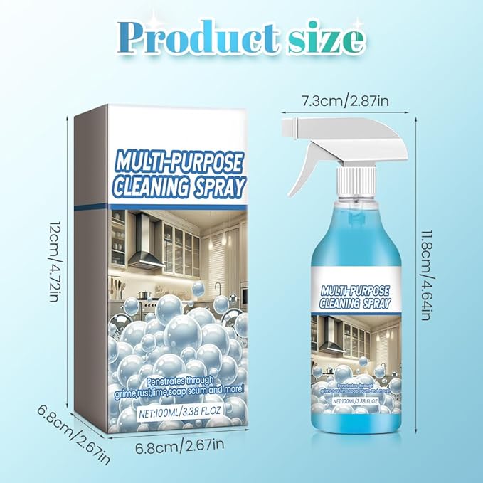 Spray Splash Cleaner, 2026 New Multi-Purpose Handheld Degreaser, Upgraded Foam Sprays for Ovens, Easy-To-Use Rust Remover for Kitchenware, Grime Remover Spray for Home Family (3)