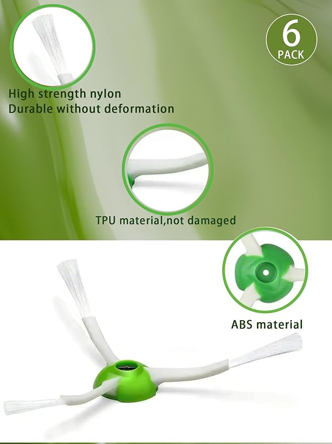 E-HAO Replacement Accessories Part for iRobot Roomba i1+, i2+, i3+, i4+, i5+, i6+, i7+, i8+, j5+, j6+, j7+, j8+, j9+, E5, E6, E7. Kit with 8 Dust Bags, 6 Rubber Rollers, 9 HEPA Filters, 6 Side Brushes