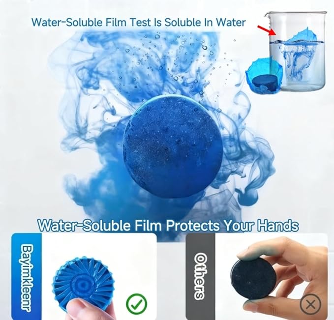Bayimkleenr Automatic Toilet Cleaner Tablets, Septic Tank Safe, Removes Hard Water Rings and Stains, Deodorizes, Fresh Scent Toilet Tank Cleaner for Bathroom-(30 PACK)