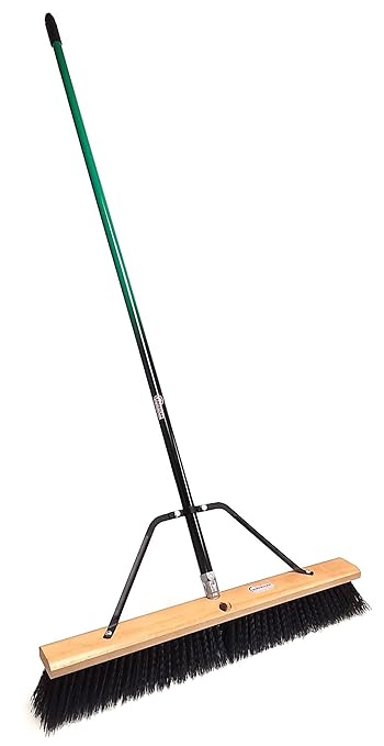 American Select Tubing Pbra24002 24" Rough-Surface Push Broom with Green/Black Handle