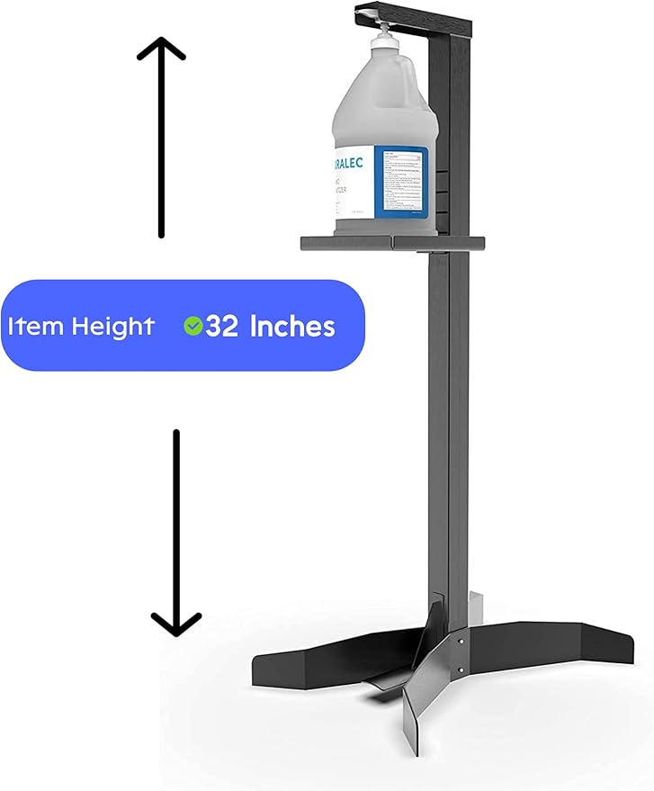 Foot Operated Hand Sanitizer Stand, Freestanding Fully Adjustable Hand Sanitizing Station for Commercial and Industrial Use