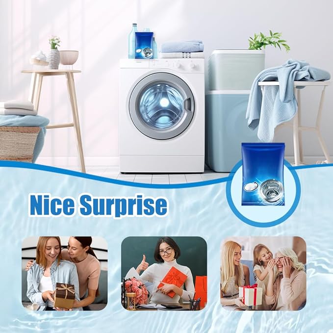 Washing Machine Cleaner, 2026 New Powerful Stain Remover for Washing Machine Tanks - Deep Clean Solution for HE Top Load and Front Load Washers, Descaler for Drum, Tub & All Internal Parts (6Pack)