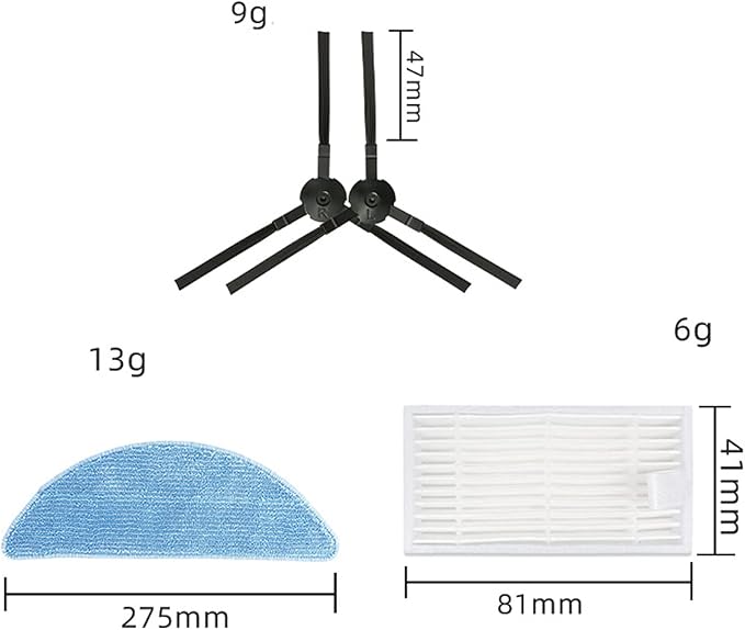 HMHAMA 6 Pairs Side Brushes Replacement for ILIFE V3 V3s V5 V5s Pro V50 V55 Robotic Vacuum Cleaner Parts Accessories
