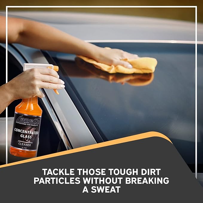 LANE'S Concentrated Auto Glass Cleaner | Tint-Safe Car Windshield, Window Cleaner | Removes Automotive Smoke Film, Fingerprints, & Smudges | Streak-Free, Safe for All Glasses | 16oz, 2 Pack