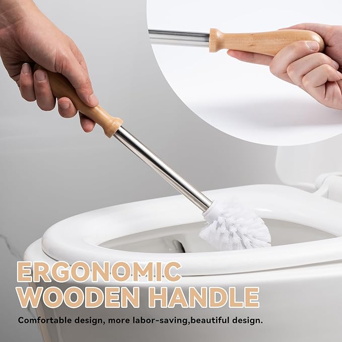 White Toilet Brush and Holder Set,Cute Duck Bathroom Decor, Non-Slip Handle Toilet Bowl Brush, Practical Bathroom Accessories Cleaning Tools Set