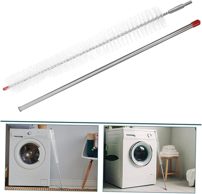 SKISUNO 2pcs Long Handle Stainless Steel Washing Machine Cleaning Brush Detachable Lint Tool for Dryer Refrigerator Household Appliances Easy Assembly Scratch Resistant Versatile Cleaning