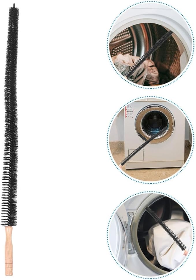 FOMIYES Washing Machine Cleaning Brush and Flexible Dryer Vent Pipe Cleaner Brush Set Long Handle Multi-Purpose Small for Drains and Dryer Vents 2 Pieces