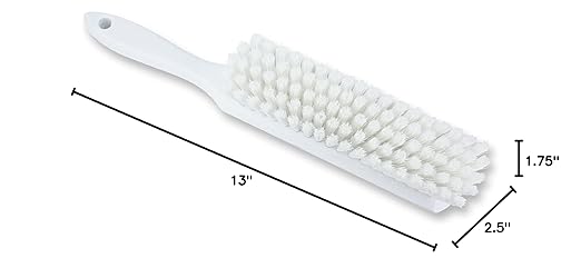 SPARTA Handheld Soft Counter Brush 8 Inch Bristle Span, Multi-Use Dust Brush with 5 Inch Handle for Tables, Countertops, and Delicate Surfaces, Polyester, White