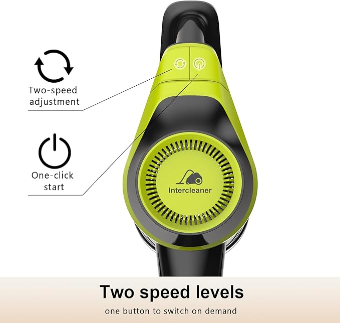 Intercleaner 23Ft Corded Vacuum Cleaner,2 Operation Mode Powerful Suction Stick,19''-30'' Adjustable Tube Handheld Vac for Hard Floors Carpets Pet Hair,Wall Mount Storage