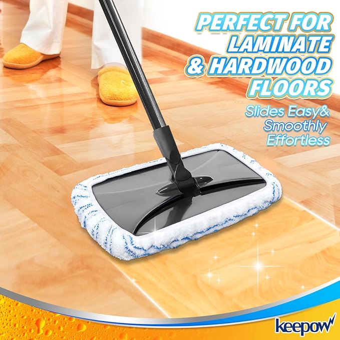 Mop Heads Replacements Compatible with Ocedar Hardwood Floor 'N More Microfiber Mop, Reusable Mop Pads Fit for O Cedar Hardwood Floor 'N More Microfiber Mop, 15 x 8 Flat Dust Mop Heads Pads Refills