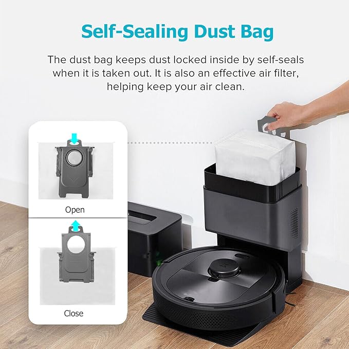 12 Pack Dust Bag Compatible with Roborock Q7 M5+, Q10 S5+/Q10 X5+, S8 Pro Ultra, S8+, Q7 Max+, Q8 Max+, Q5 Max+, Q5+, Q5 Pro+, S7 Max Ultra, S7 MaxV Ultra, Q7+ Vacuum Cleaner,3L Disposable Bag