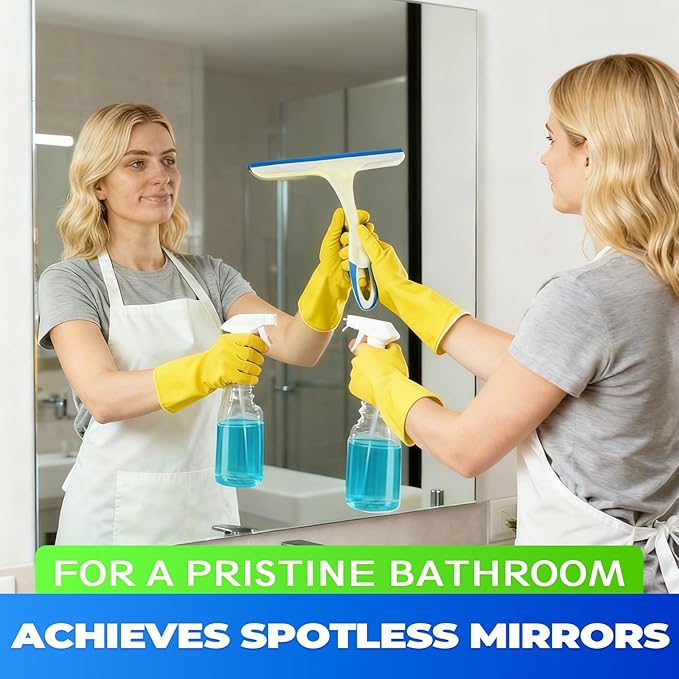 3PCS Hanging Rubber Squeegee with Hook, Multipurpose Shower Squeegee for Glass Doors Window Squeegee (Regular Version)