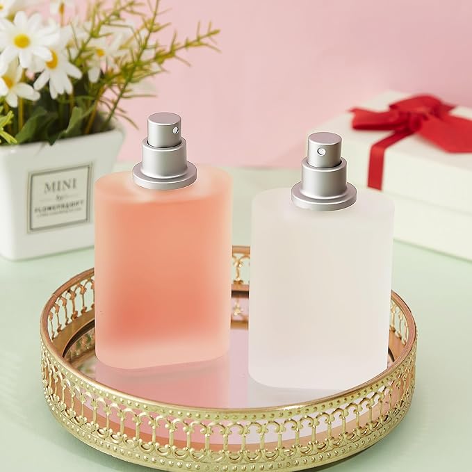 Tessco for you 6 Pcs 1.7 Ounces Perfume Bottles Empty 50ml Frosted Body Spray Glass Bottles Empty Refillable Atomizer Perfume Dispenser Fine Mist Atomizer Cosmetic Make up Container (Silver Gray)