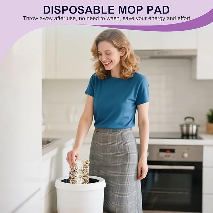 5X Cleaning Power Mop Pads for Swiffer Power Mop, Disposable Power Mop Pad Refills, Replacement Floor Cleaning Refills, Multi-Surface Wood Floor Replacement Pads (25)