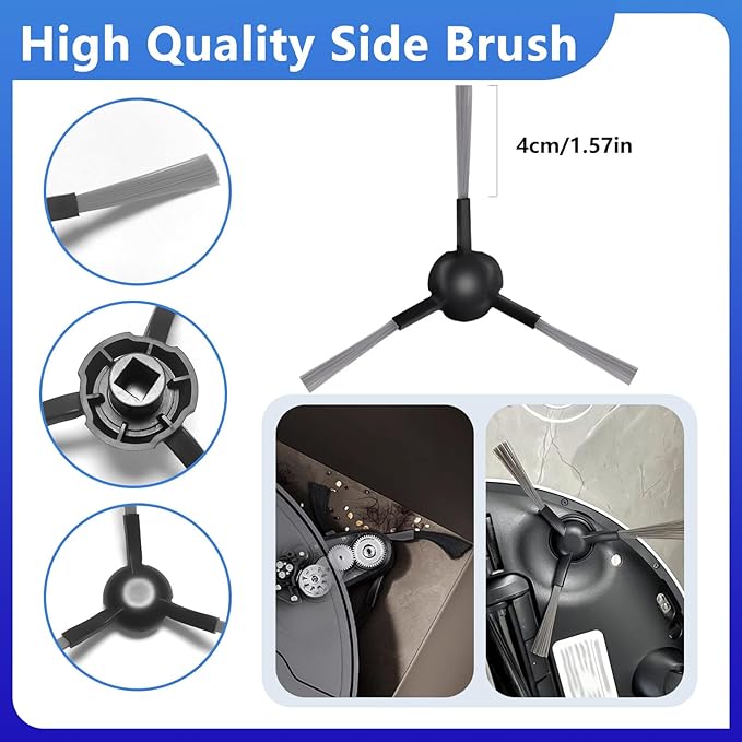 L10s Pro Ultra Heat/X30 Ultra/ L10s Ultra gen 2/L40s Ultra AE/CE Replacement Parts for Dreame, Mova E30 Ultra accessories:2 Main Brushes,8 Mop Pads,6 Carbon Dust Bag,4 Carbon Filters,6 Side Brushes