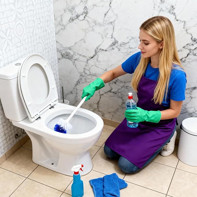 QFGasre 12 Pcs Toilet Brush, 18.5 Inch Long Plastic Handled Toilet Bowl Cleaning Brush Soft Bristle Heavy Duty Long Scrubber for Household Bathroom Cleaning Supplies