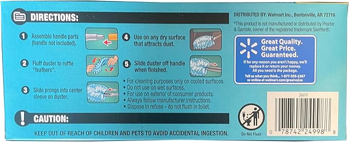 Great Value Duster Refills - 12 Count, 2 Pack, 24 Count Total - Dirt, Dust & Hair Trapping Fibers