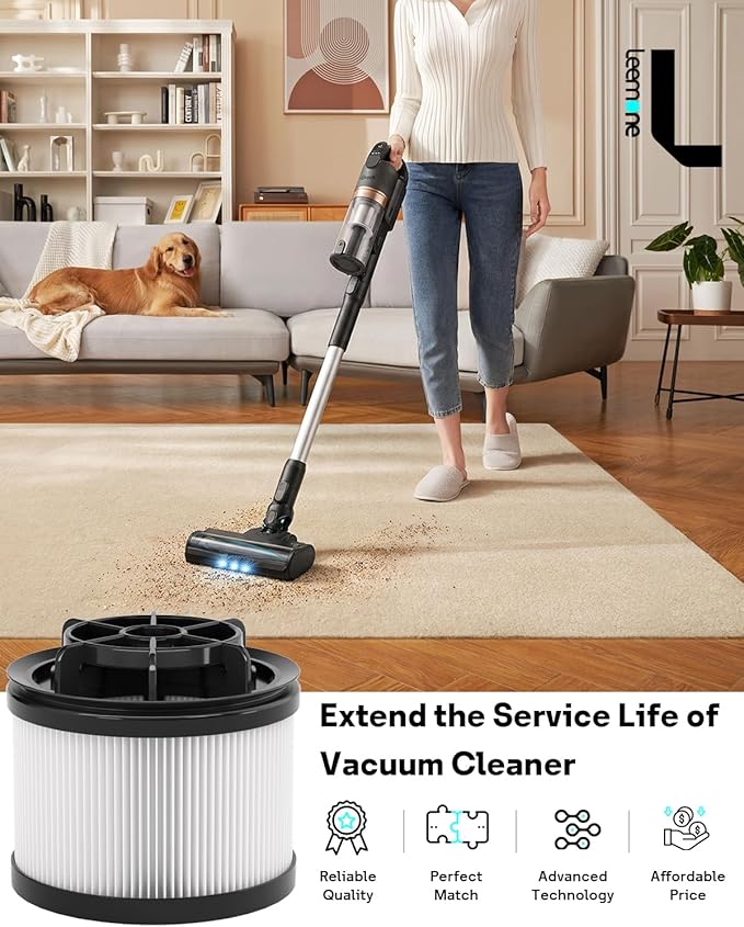 Leemone 18 PCS LVAC-200 Vacuum Filter Replacement, Compatible with Levoit LVAC-200 Cordless Stick Vacuum Cleaner (Model No. LSV-V201-WUS), 8 Pre-Motor Filters and 2 Post-Motor Filters