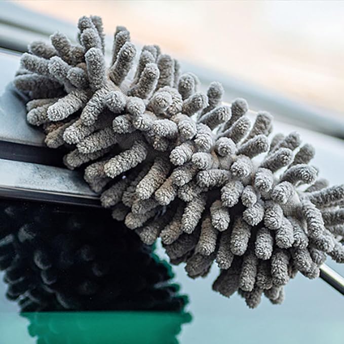 TopHomer Fiber Feather Duster with Stainless Steel Extendable Pole, Ceiling Fan Cleaner for Cobwebs High Ceiling Fan, Interior Roof, Wet & Dry Use (Model D)