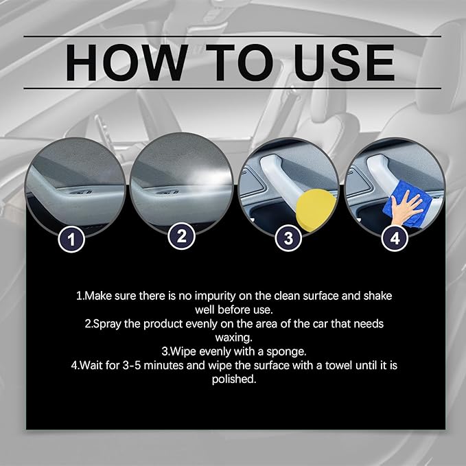 Vexoilux Car Interior Cleaner, Polishing Cleaner Detailer Spray for Vehicle Detailing, Total Vehicle Interior Detailer Spray Rejuvenation, 100ml Multi-Purpose Cleaner (3pcs)