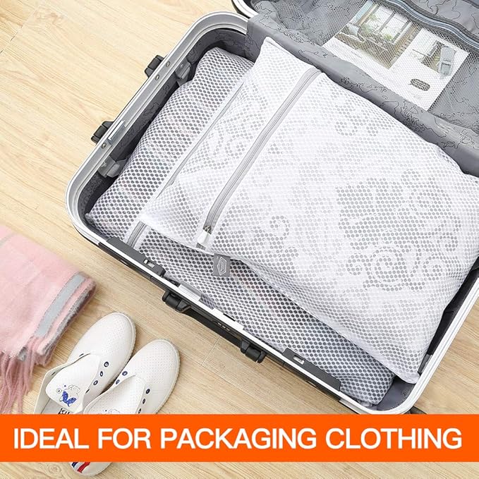 Kimmama Laundry Bags Mesh Wash Bag, Lingerie Bags for Washing Delicates, Net Washer Sack with Zipper, Dryer Pouch for Cleaning and Drying Cloths, Garment, Sweater, Bra, Pant, Toys, Bed Sheet, Blanket