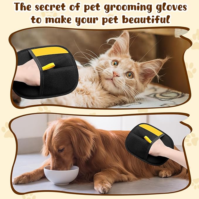 JJpopo Magic Brush Pet Hair, Pet Hair Remover Gloves for Cats & Dogs, Newly Upgraded Reusable Electrostatic Pet Hair Remover Glove, for Couch Furniture, Carpet, Curtain
