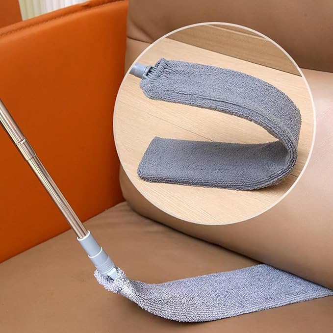 TopHomer 5 Pieces Retractable Gap Dust Cleaner Brush with Washable and Removable Duster Cloth for Cleaning Under Appliances Furniture Couch Fridge (Grey)