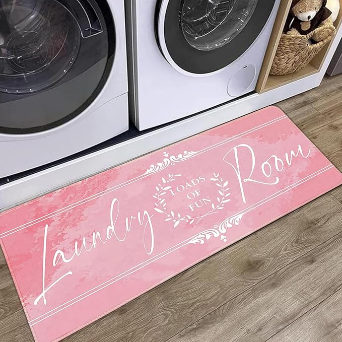 Laundry Room Rug Runner 20"X59" Non Slip Farmhouse Mats Organization and Washable Floor Long Rugs for Laundry Room Accessories Mudroom Kitchen Bathroom Area Rugs Decor