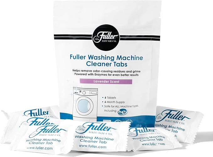 Fuller Washing Machine Cleaner Tablets – Washer Cleaner for Front Load, Top Load - Removes Odor, Dirt, Grime, Lavender Scent, Septic Safe (Pack of 4)