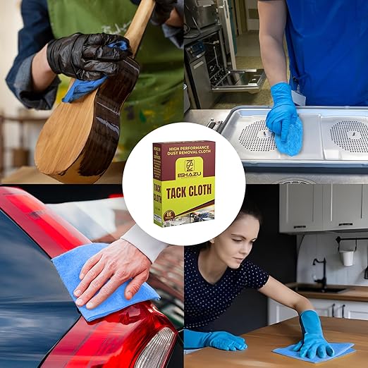 Eshazu Premium Tack Cloth (Pack of 12) – Professional Grade Dust and Particle Remover for Woodworking and Painting – Tack Rags for Surface Cleaning – Silicone & Wax Free, Anti-Static