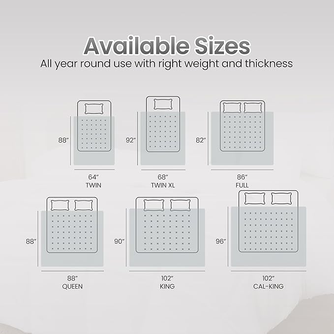 Utopia Bedding Comforter Duvet Insert, Quilted Comforter with Corner Tabs, Box Stitched Down Alternative Comforters Twin Size (Light Grey)