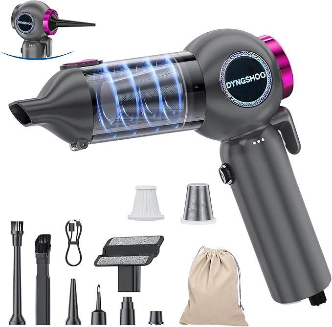 LOQFGDW Handheld Car Vacuum Portable Cordless(Equipped with a one-Touch Window Breaker and Seatbelt Cutter ) Car Vacuum Cleaner with 25000Pa Ultra-Strong Suction,Design for Drivers (Purple)