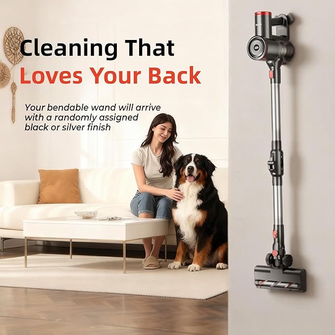 RONEAIR Cordless Vacuum Cleaner,Cleans Under Furniture Without Bending,450W 40Kpa 45Min Vacuum Cleaners for Home,Self-Standing,Powerful Stick Vacuum Cordless for Hard Floors,Carpets,Pet Hair,Car
