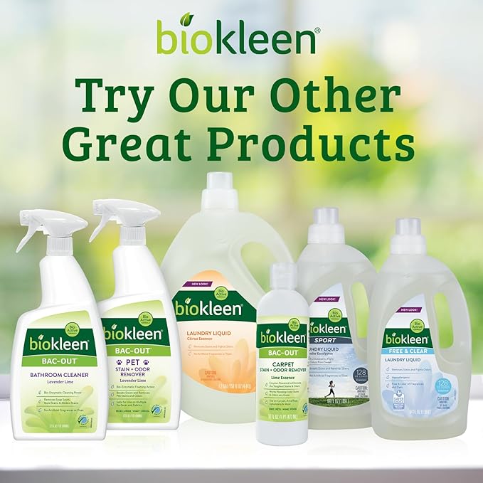 Biokleen Sport Laundry Detergent – 128 HE Loads - Liquid, Concentrated, Eco-Friendly, Non-Toxic, Plant-Based, No Artificial Fragrance, Colors or Preservatives, Sports