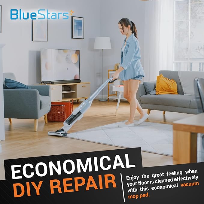 BlueStars 8 Pack Spinwave Mop Pads Replacement Compatible with Bissell Spinwave 2124 2039A 2039 2307 23157 20391 20399 Hard Floor Cleaners - 4 Heavy Scrub, 2 Scrubby, 2 Soft - Washable and Reusable