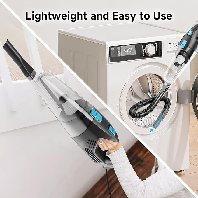 fenhua Corded Stick Vacuum Cleaner - Lightweight, Powerful Suction with 450W Motor, 3-in-1 16.4Ft Cord Vacuum Cleaners for Home, Hard Floor, Carpet, Pet Hair Light Blue